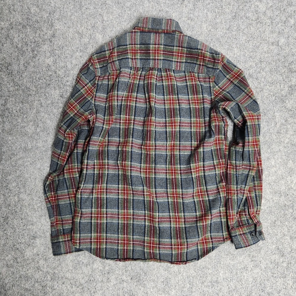 LL Bean Slightly Fitted Flannel Shirt Men S Multicolor Scotch Plaid Long Sleeve - Picture 2 of 6